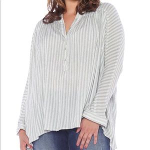 Slink Stripe Babydoll TopHigh Low Top